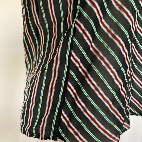 &Other Stories Sheer Chevron Stripe Top, Black/Stripe, 34/XS - Picture 9 of 13